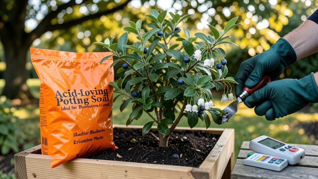 Potting Soil for Blueberry Bushes: Acidic Mix Ratios and pH Test Tips