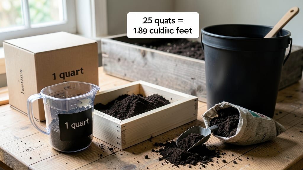 25 Quarts Soil to Cubic Feet: Exact Conversion and Common Mixing Mistakes